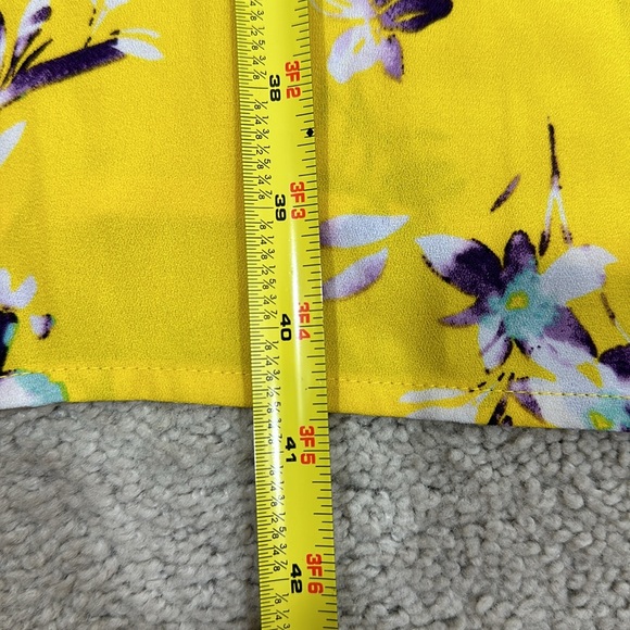 Brand new EVRI Yellow polyester dress with purple floral patterns Size 3X - Picture 7 of 9